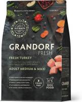 Grandorf Fresh корм для собак средних и крупных пород, беззерновой, с живыми пробиотиками, свежее мясо индейки с бататом