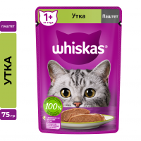 Whiskas влажный корм для кошек, паштет с уткой