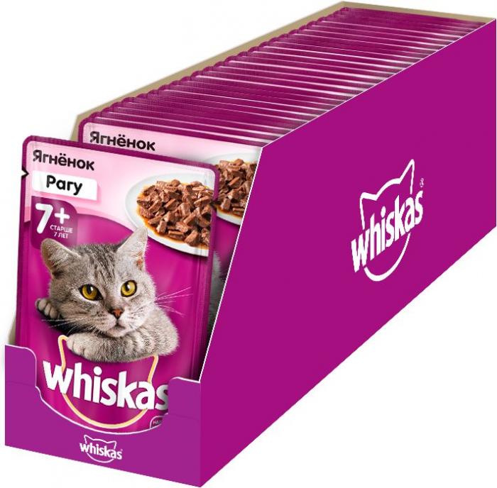 Whiskas влажный корм для кошек старше 7 лет рагу с ягненком