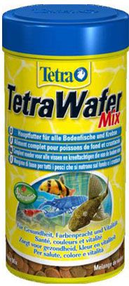 Tetra WaferMix корм для травоядных, хищных и донных рыб с добавлением креветок, пластинки