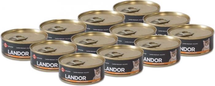 Landor влажный корм для котят, индейка с тыквой