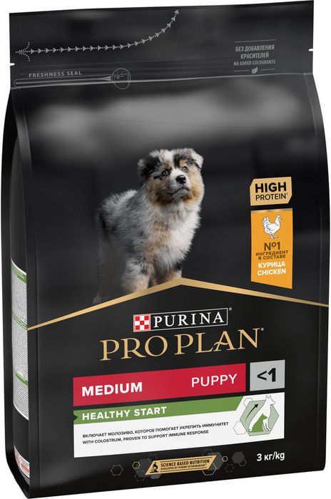 Сухой корм Pro Plan® Healthy Start для щенков средних пород, с высоким содержанием курицы