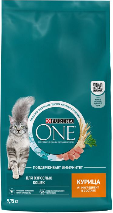 Сухой корм Purina ONE® полнорационный для взрослых кошек, с высоким содержанием курицы
