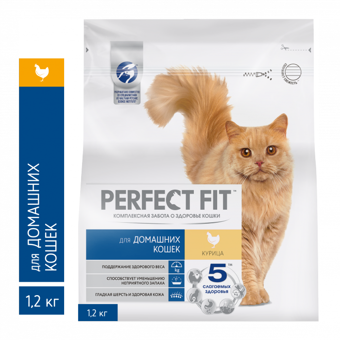 Perfect Fit корм для взрослых кошек всех пород, в домашних условиях, с курицей