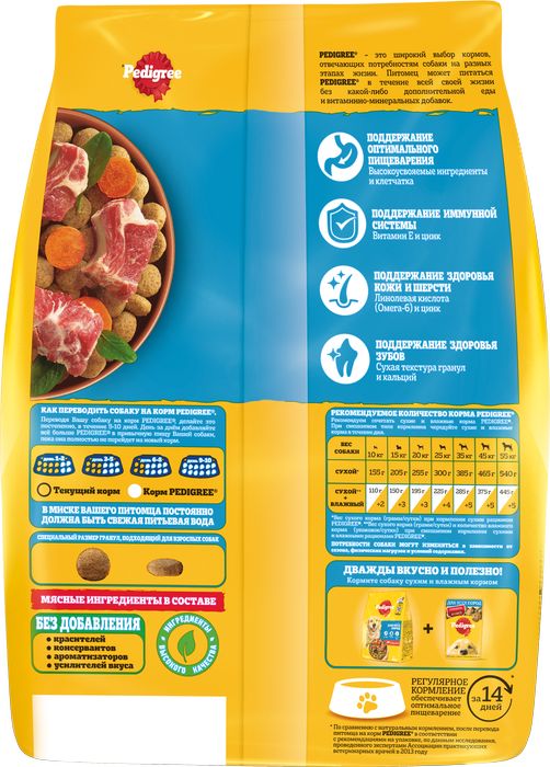 Pedigree корм для взрослых собак всех пород, говядина