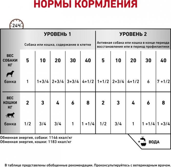 Royal Canin Recovery лечебный корм для собак и кошек в период анорексии, выздоровления