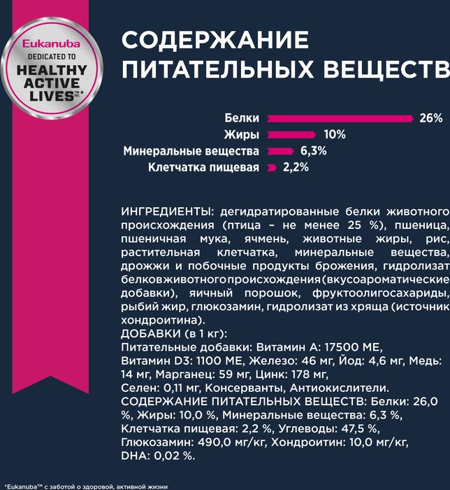 Eukanuba Mature&Senior 6+ Large Breeds сухой корм для собак крупных пород с курицей