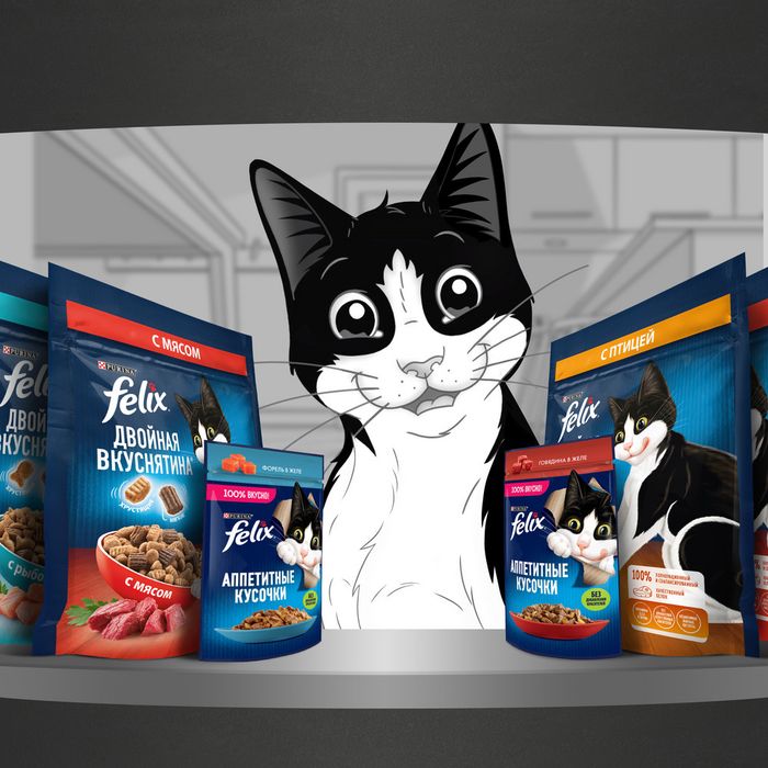 Сухой корм Felix® Двойная Вкуснятина® для взрослых кошек, с мясом