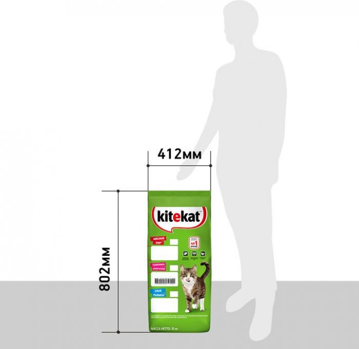 Kitekat корм для взрослых кошек, с аппетитной телятиной