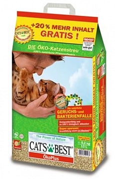 Cat\'s Best Eko plus наполнитель для кошек древесный комкующийся
