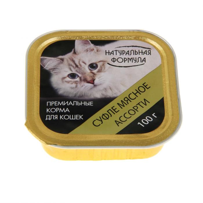 Натуральная Формула влажный корм для кошек суфле мясное ассорти