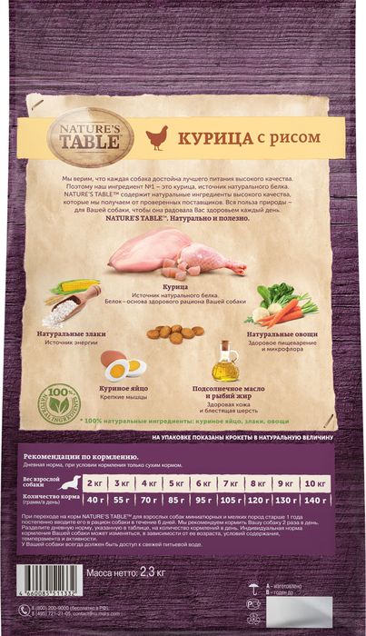 Nature`s Table Nature\'s Table сухой корм для собак мелких пород с курицей и рисом