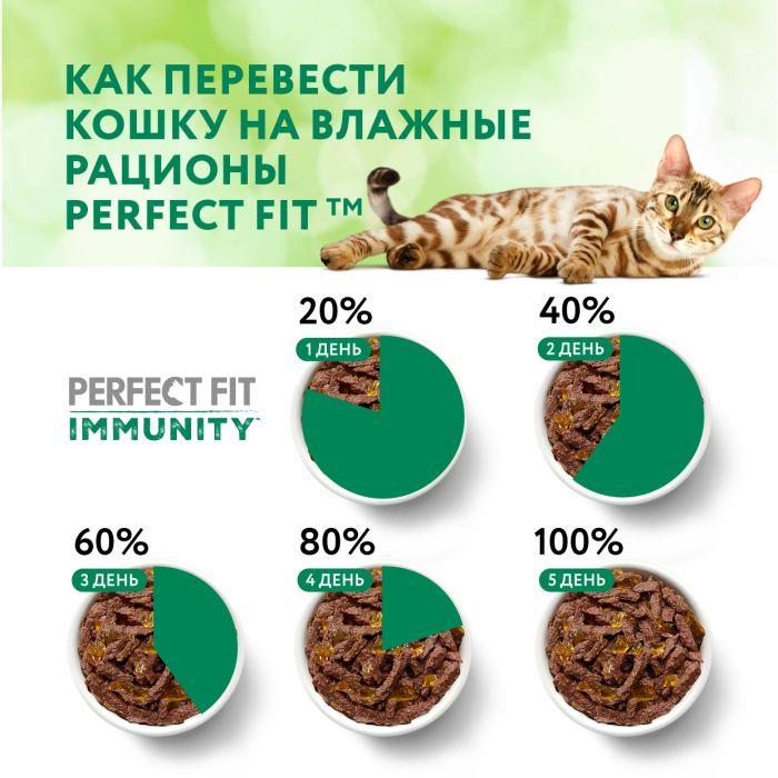 Perfect Fit Immunity влажный корм для кошек, для поддержания иммунитета, с говядиной в желе, с добавлением семян льна