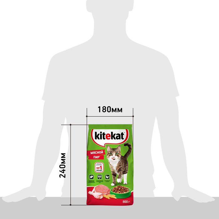 Kitekat корм для взрослых кошек, мясной пир