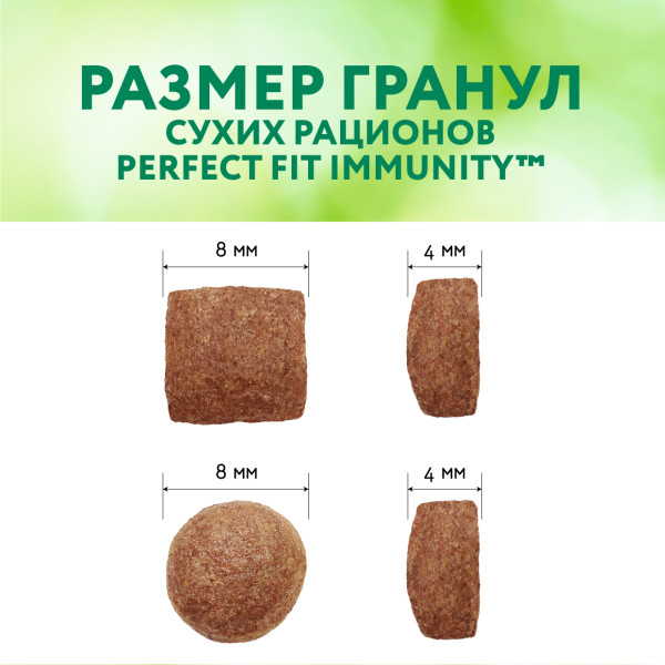 Perfect Fit Immunity корм для кошек, для поддержания иммунитета, с говядиной и добавлением семян льна и голубики