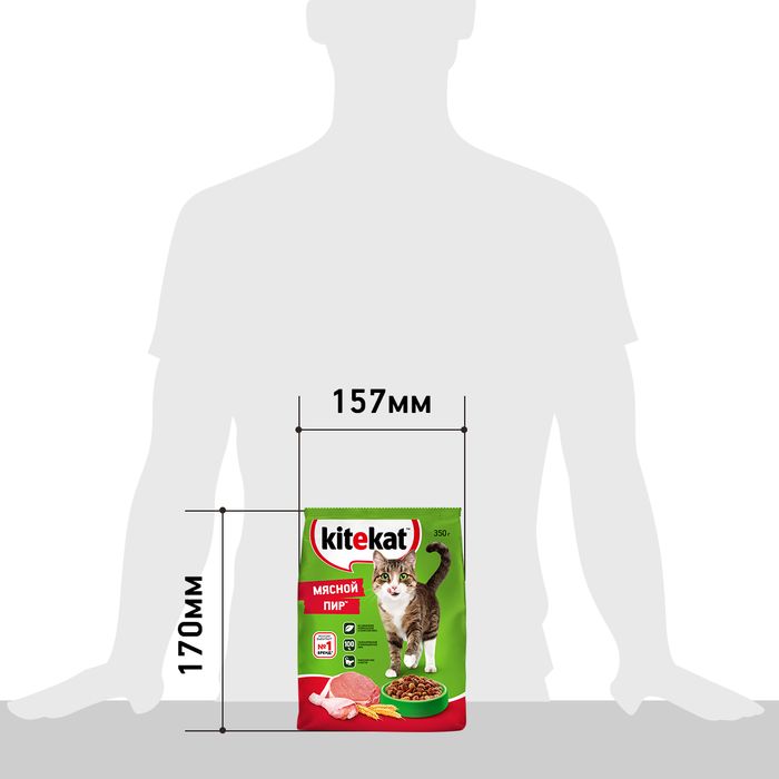 Kitekat корм для взрослых кошек, мясной пир