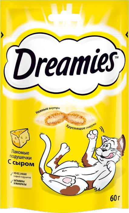 Dreamies лакомство для кошек подушечки с сыром