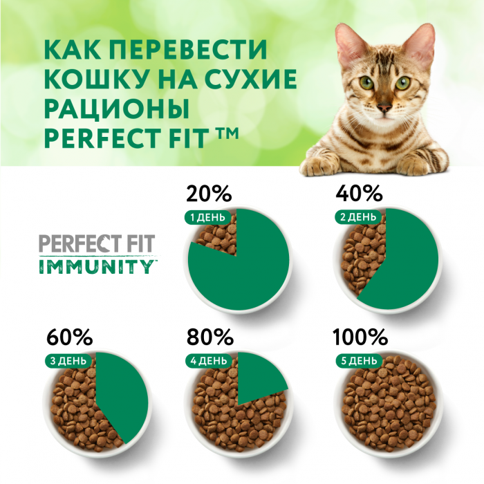 Perfect Fit Immunity корм для кошек, для поддержания иммунитета, с говядиной и добавлением семян льна и голубики