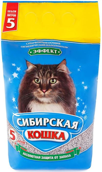 Сибирская Кошка Эффект впитывающий минеральный наполнитель для кошачьих туалетов