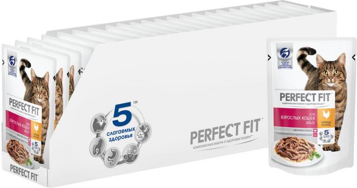 Perfect Fit Adult влажный корм для взрослых кошек с курицей
