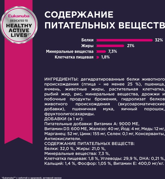 Eukanuba Puppy Small Breed сухой корм для щенков мелких пород с курицей