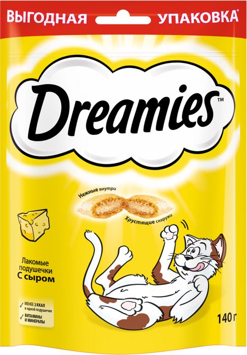 Dreamies лакомство для кошек подушечки с сыром