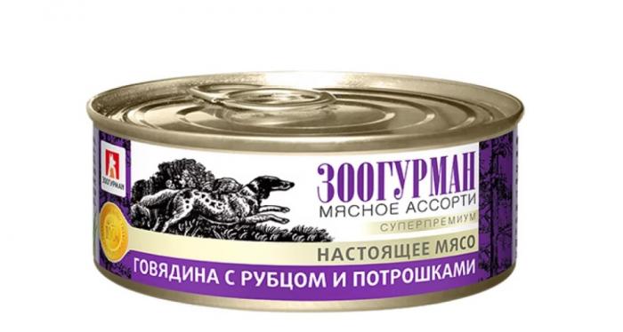 Зоогурман Мясное ассорти влажный корм для собак с говядиной, рубцом и потрошками