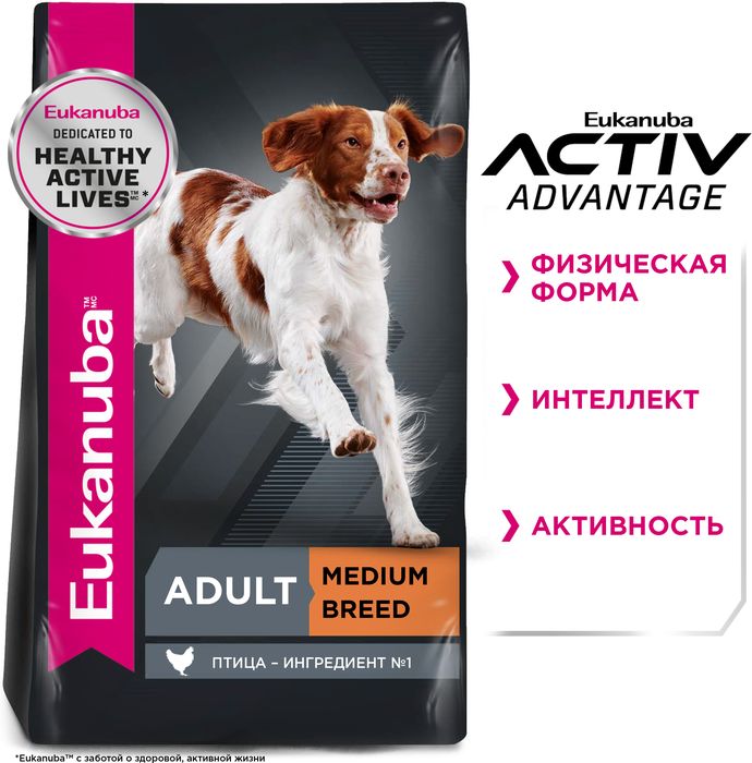Eukanuba Adult Medium Breed сухой корм для собак средних пород с курицей