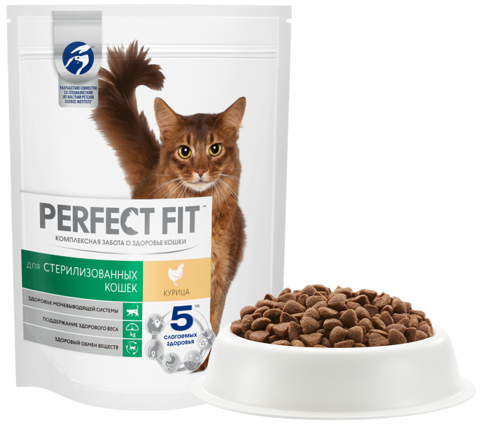Perfect Fit корм для взрослых стерилизованных кошек всех пород, курица