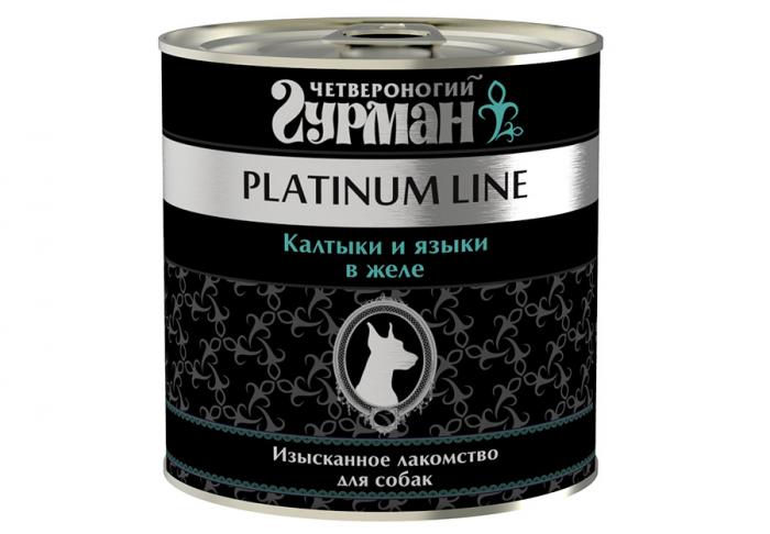 Четвероногий Гурман Platinum консервы для собак с калтыками и языком