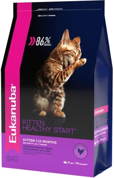 Eukanuba корм для котят всех пород, домашняя птица