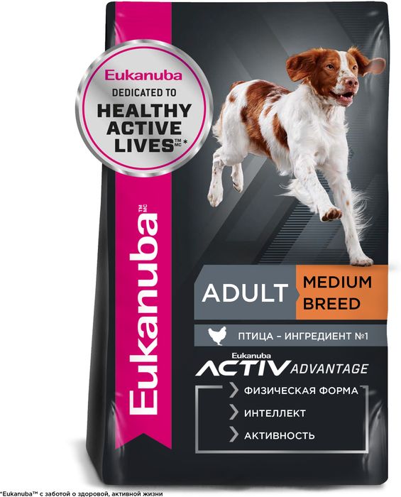 Eukanuba Adult Medium Breed сухой корм для собак средних пород с курицей