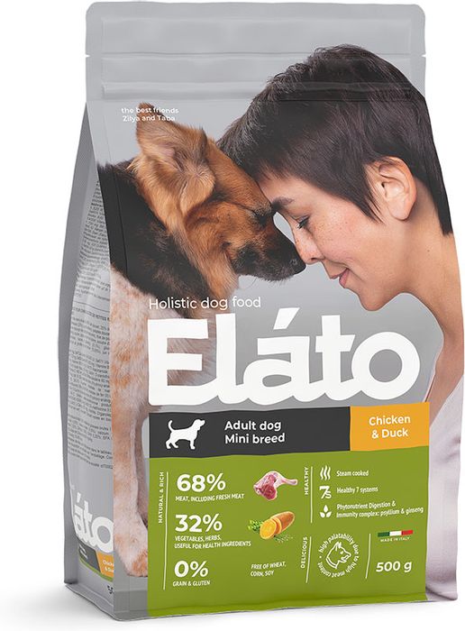 Elato Holistic корм для взрослых собак малых пород, с курицей и уткой