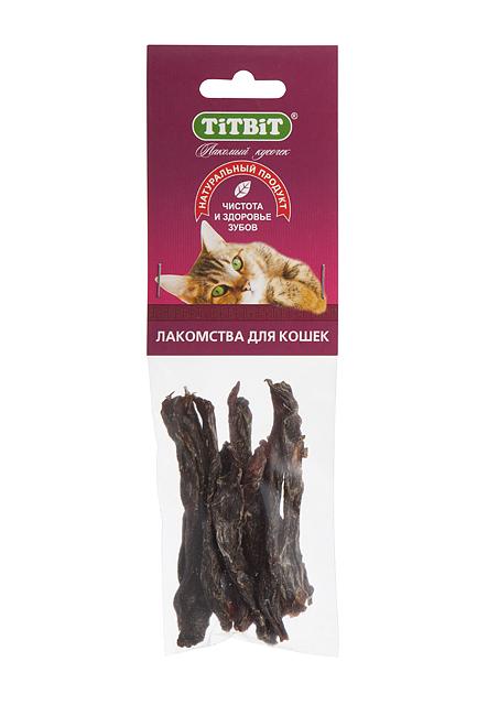 TiTBiT лакомство филе говяжье соломка для кошек