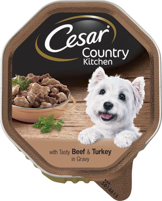 Cesar влажный корм для собак рагу фермерская кухня с говядиной и индейкой в соусе