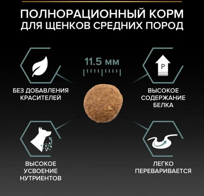 Сухой корм Pro Plan® Sensitive Digestion для щенков средних пород с чувствительным пищеварением, с высоким содержанием ягненка