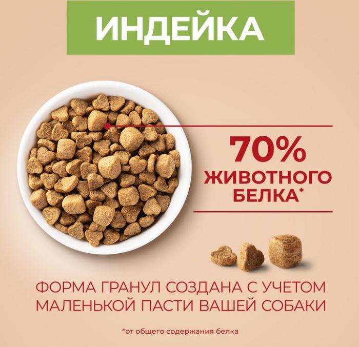 Сухой корм Purina ONE® МИНИ Здоровый вес для собак мелких пород, склонных к набору веса, с высоким содержанием индейки и с рисом