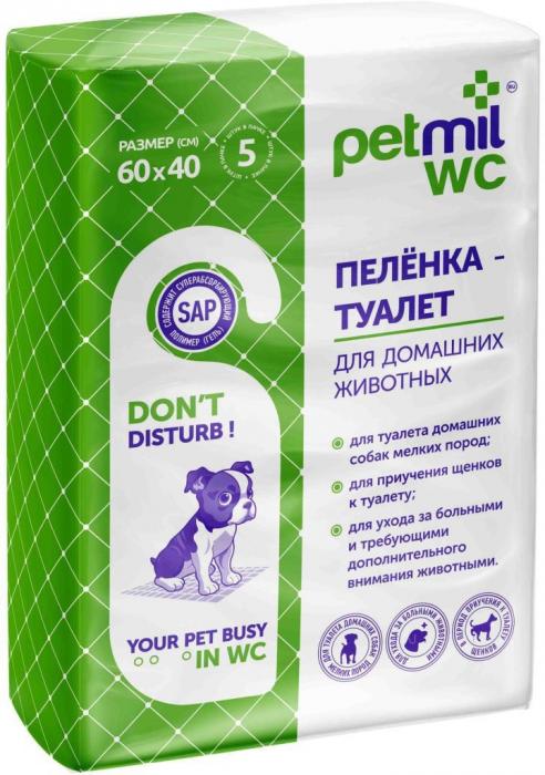Petmil WC пеленка для собак впитывающая одноразовая (30 штук)