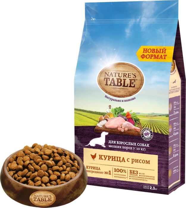 Nature`s Table Nature\'s Table сухой корм для собак мелких пород с курицей и рисом