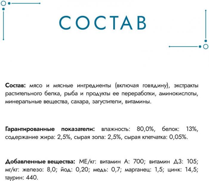 Влажный корм Гурмэ Перл Нежное филе для кошек, с говядиной в соусе