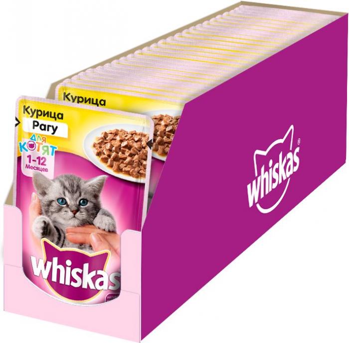 Whiskas влажный корм для котят рагу с курицей