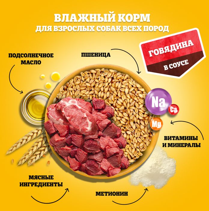 Pedigree влажный корм для собак с говядиной
