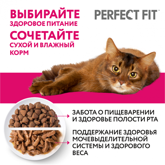 Perfect Fit корм для взрослых кошек всех пород, в домашних условиях, с курицей