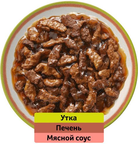 Whiskas влажный корм для кошек, аппетитный микс с уткой и печенью в мясном соусе