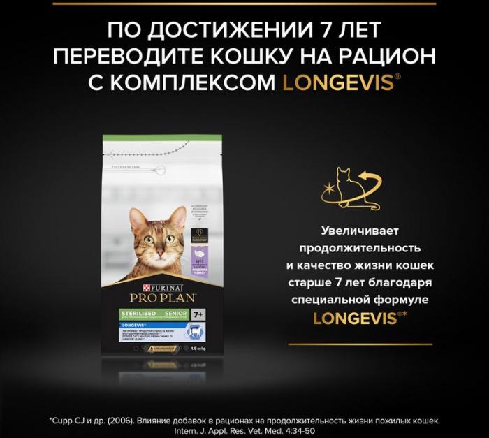 Сухой корм Pro Plan® Sterilised Renal Plus для взрослых стерилизованных кошек для поддержания здоровья почек, с высоким содержанием индейки