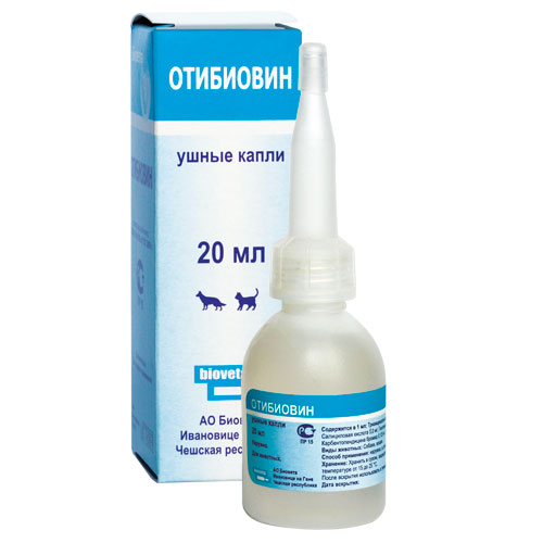 Биовета Отибиовин ушные капли для животных