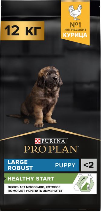 Сухой корм Pro Plan® Healthy Start для щенков крупных пород с мощным телосложением, с высоким содержанием курицы