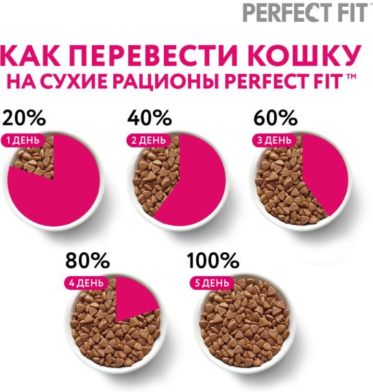 Perfect Fit корм для взрослых кошек всех пород, идеальные кожа и шерсть, индейка