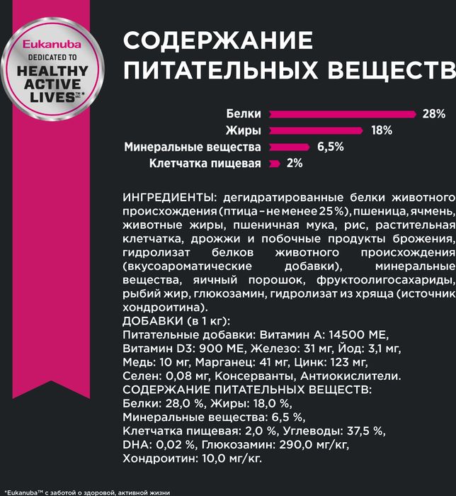 Eukanuba сухой корм для собак мелких пород с курицей