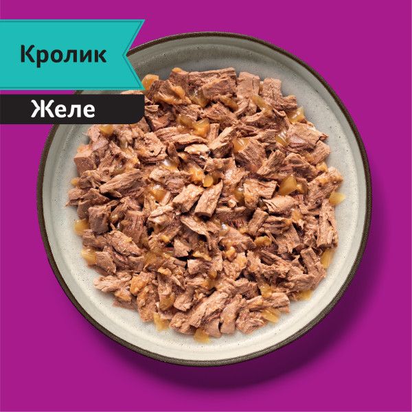 Whiskas влажный корм для кошек, мясная коллекция, кролик в желе